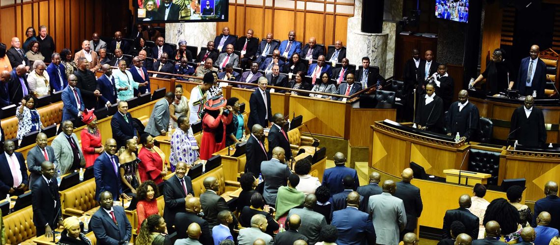 President Cyril Ramaphosa during the State of the Nation Address in Parliament, Cape Town. South Africa. 20/06/2019. Siyabulela Duda